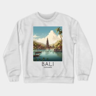 A Vintage Travel Illustration of Bali - Indonesia Crewneck Sweatshirt